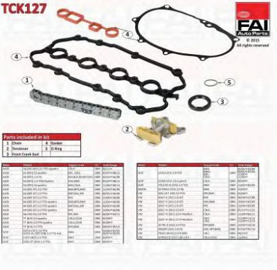 FAI AUTOPARTS tck127 -  Комплект цепи привода распредвала